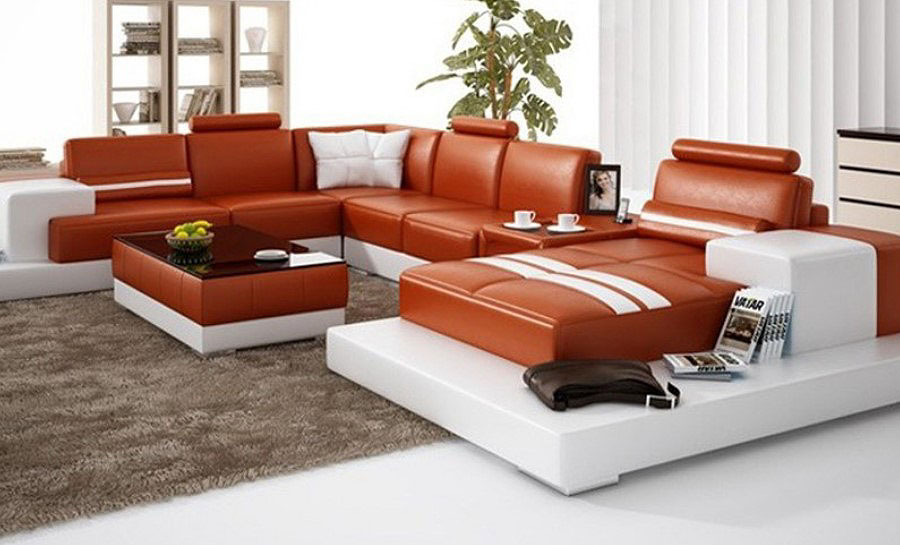 Forrey - U Leather Sofa Lounge Set